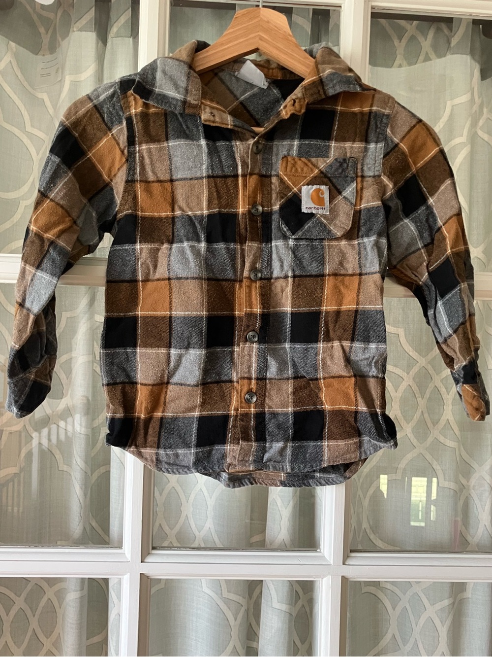 Carhartt size 6 flannel button down boys top